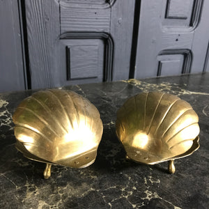 Vintage Brass Clam Shell Ornments/Trinket Boxes