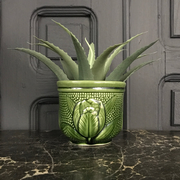 Mid Century Green Plant Pot #A1