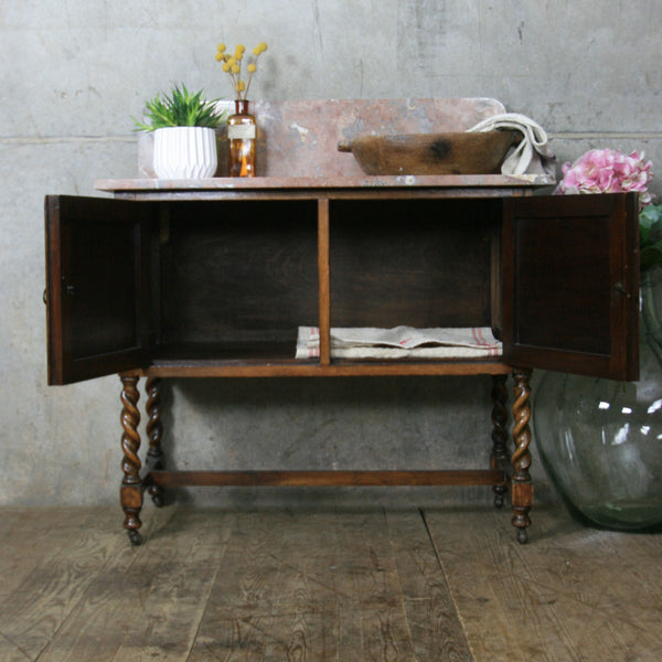 Vintage Marble & Oak Washstand
