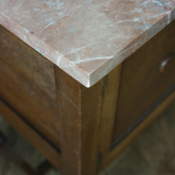 Vintage Marble & Oak Washstand