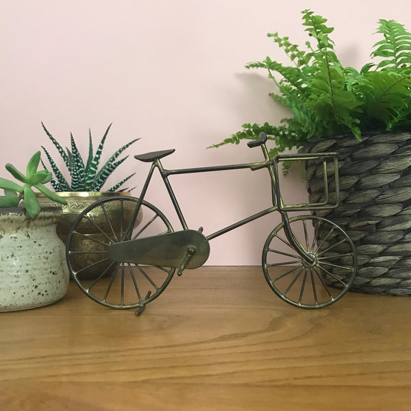 Vintage Brass 'Bicycle with Basket' Ornament