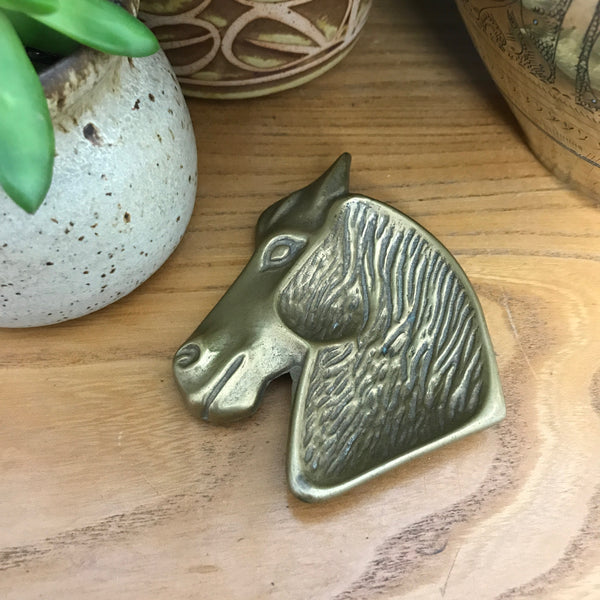 Mid Century Brass Horse Trinket Dish