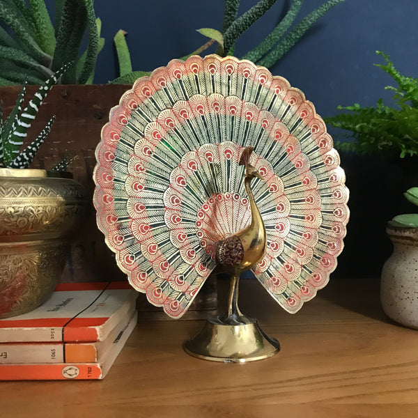 Vintage Brass Peacock Ornament (Medium)