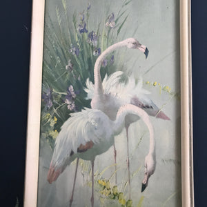 Vintage 1960s Flamingo Pastel Picture