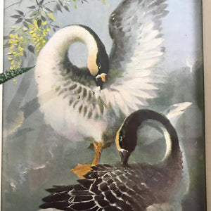Vintage 1960s Geese Framed Picture