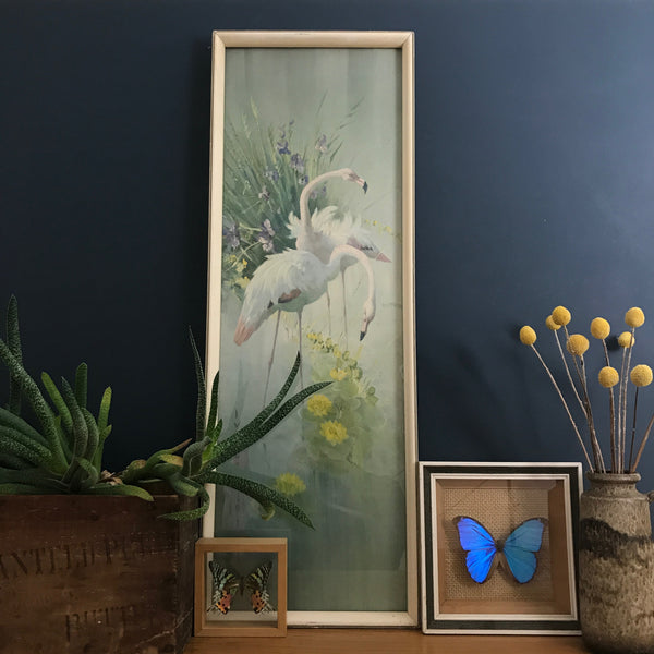 Vintage 1960s Flamingo Pastel Picture