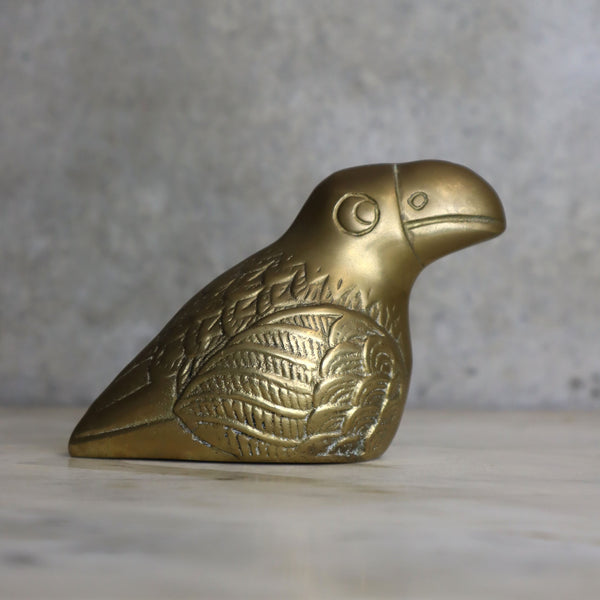 Petite Vintage Hollywood Regency Brass Toucan