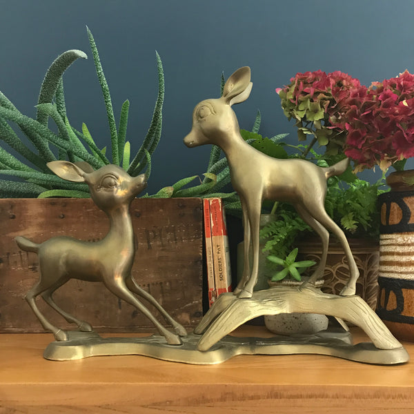 Mid Century Brass Deer Ornament