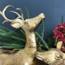 VERY LARGE Pair of Mid Century Brass Deer