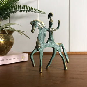 Mid Century Bronze 'Horse & Gladiator' Ornament #A1