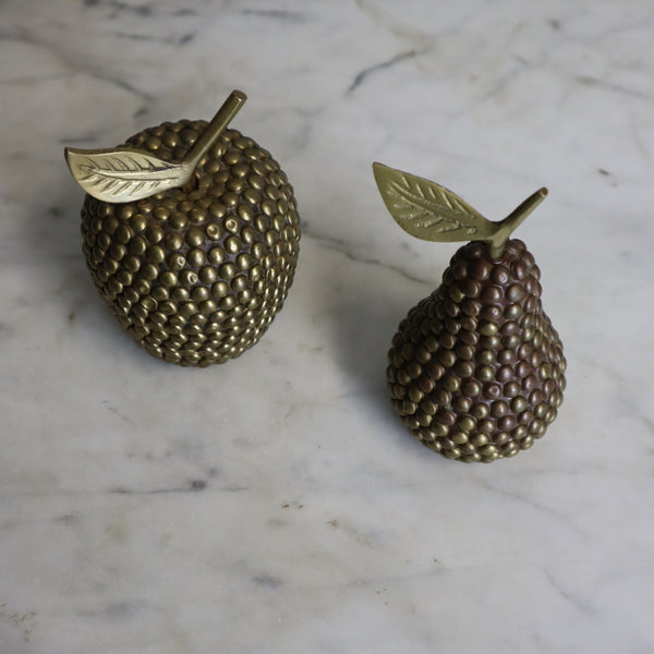 Vintage Studded Brass Apple & Pear 22-1