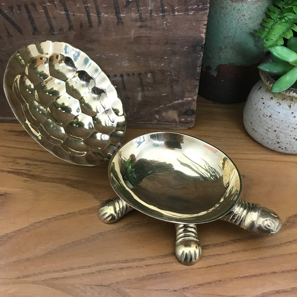 Vintage Brass Tortoise Trinket Box