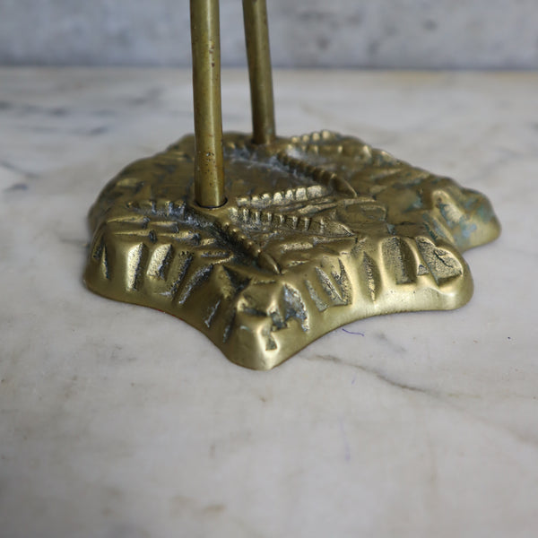 Vintage Hollywood Regency Brass Crane 22-01