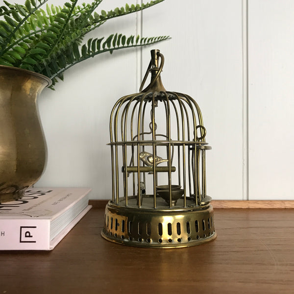 Mini Mid Century Brass Birdcage Ornament