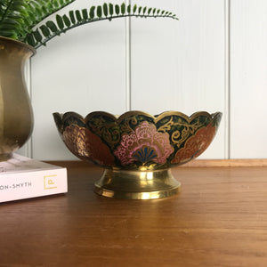 Vintage Brass Peacock Bowl/Dish