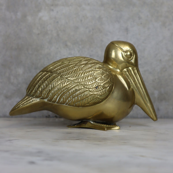 Large Vintage Hollywood Regency Brass Pelican