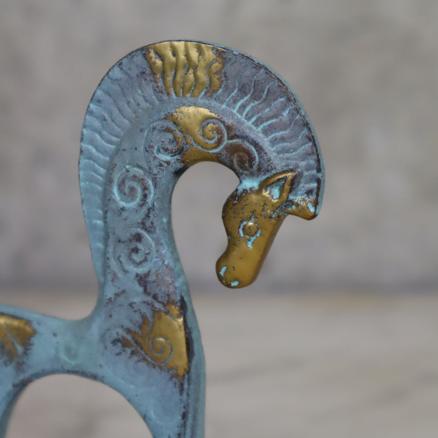 Small Mid Century Bronze Horse Ornament 05H