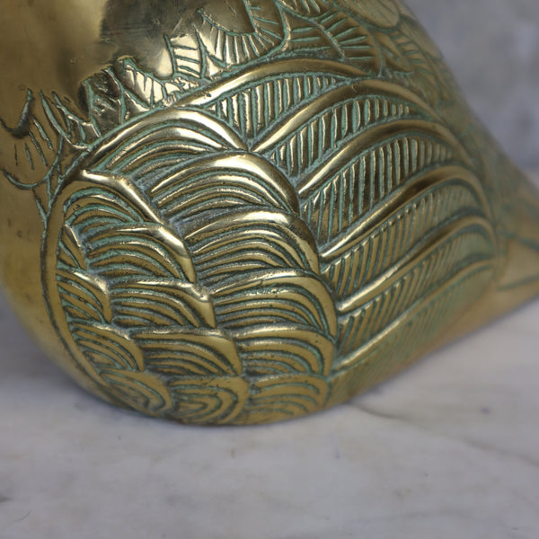 Large Vintage Hollywood Regency Brass Toucan