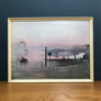 Vintage 1960s Framed Pastel Coast Picture