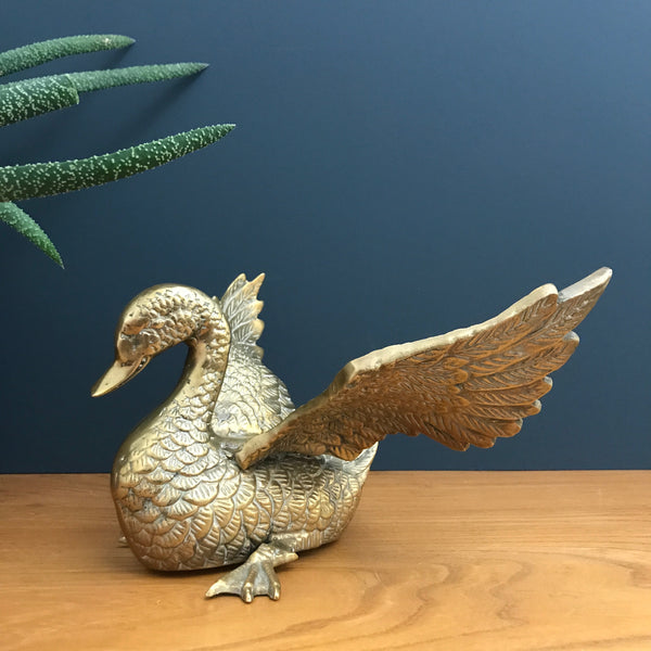 Mid Century Brass Mallard
