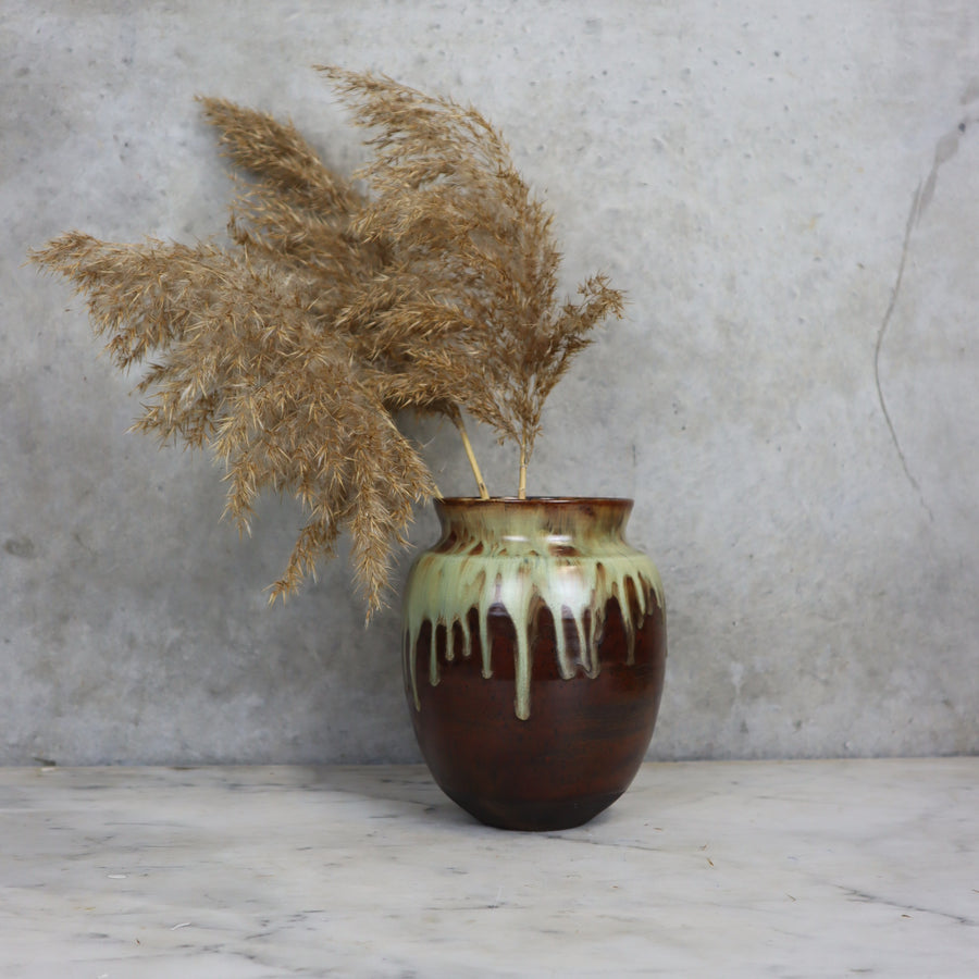 Studio Pottery Drip Glaze Vase - 22-F-J