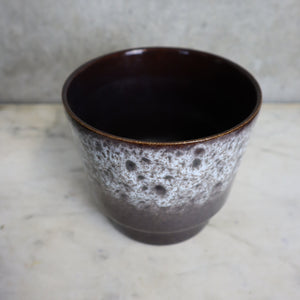 Brown & White Mid Century Ceramic Planter