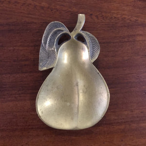 Vintage Brass Pear Shaped Trinket Dish