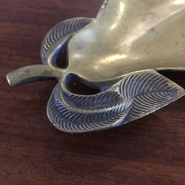 Vintage Brass Pear Shaped Trinket Dish