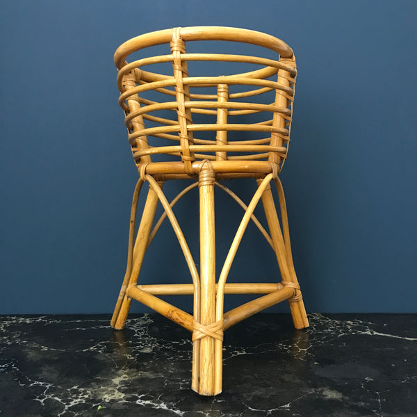 Vintage Boho Rattan Planter #3