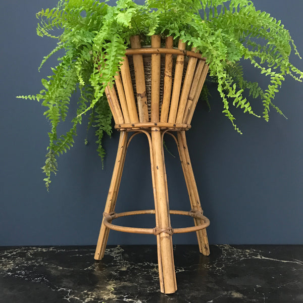 Vintage Boho Rattan Planter #2