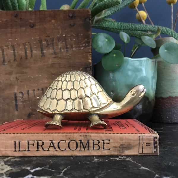 Vintage Mid Century Brass Tortoise