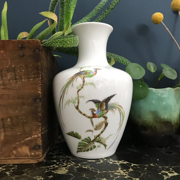 West German Vintage 'Birds of Paradise' Vase