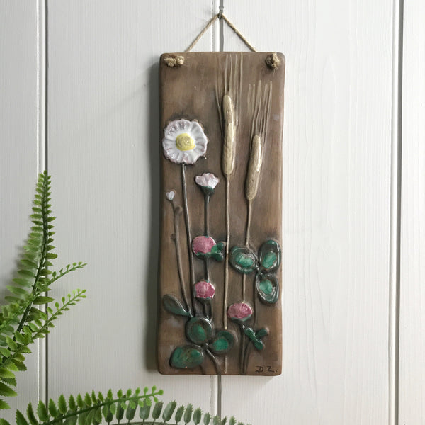 Mid Century Ceramic 'Daisy' Wall Plaque #1