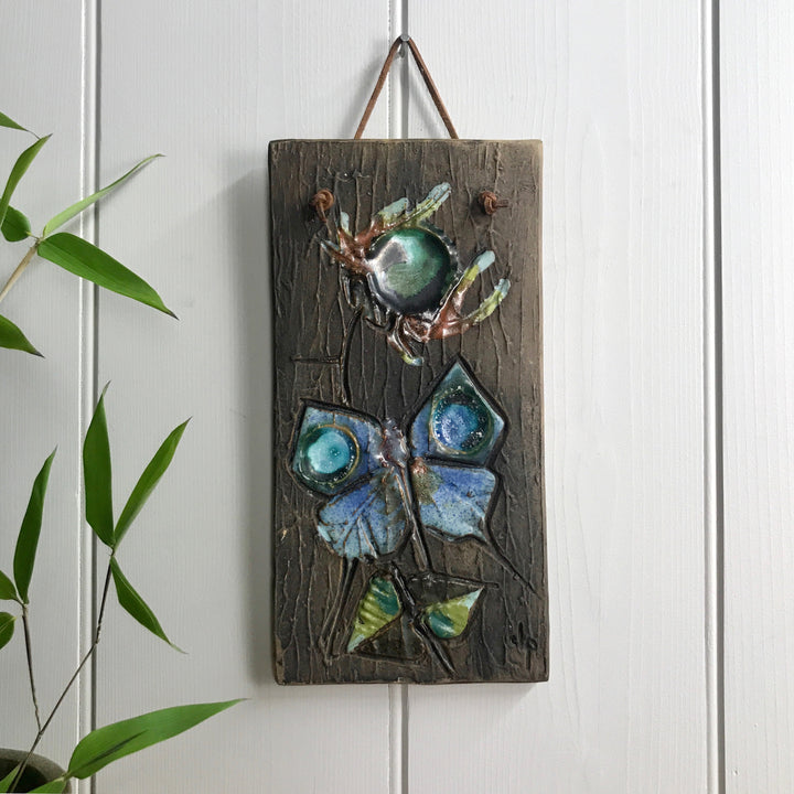 Mid Century Ceramic Butterfly Wall Plaque #2