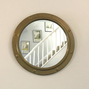 Vintage Brass Porthole Mirror
