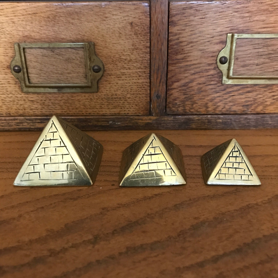 Mid Century Brass Pyramids