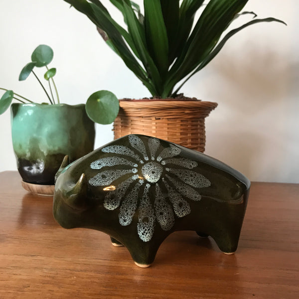LARGE Mid Century Ceramic Bull