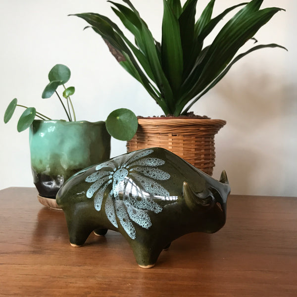 LARGE Mid Century Ceramic Bull