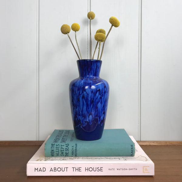 Mid Century West German Ceramic Vase #brightblue