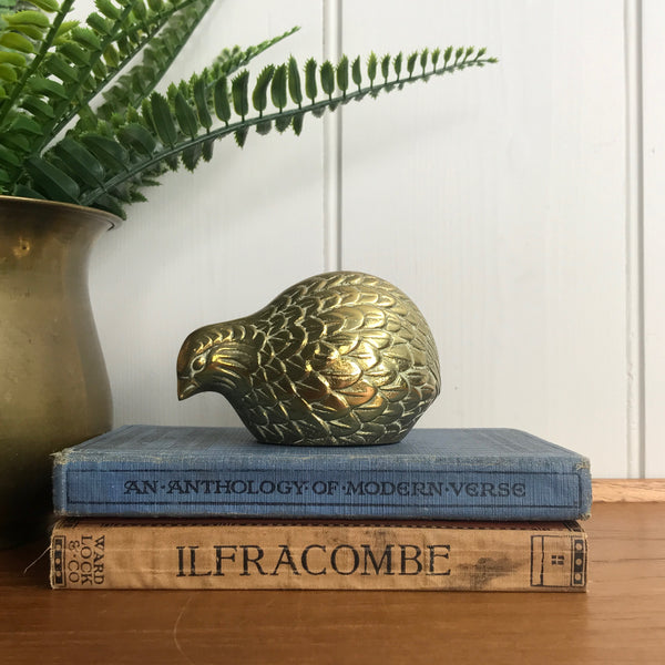 Mid Century Brass Quail