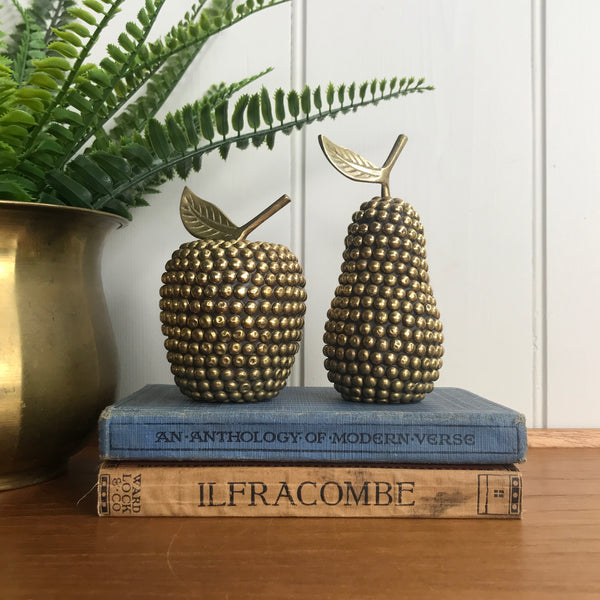 Vintage Studded Brass Apple & Pear