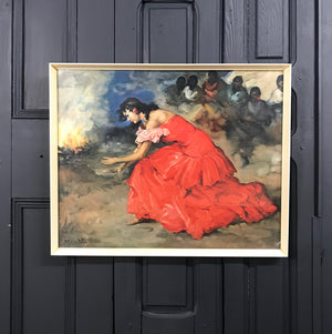 Mid Century 'Fire Dancer' Framed Print #A1/18