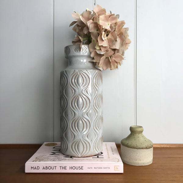 White Mid Century West German Ceramic Vase