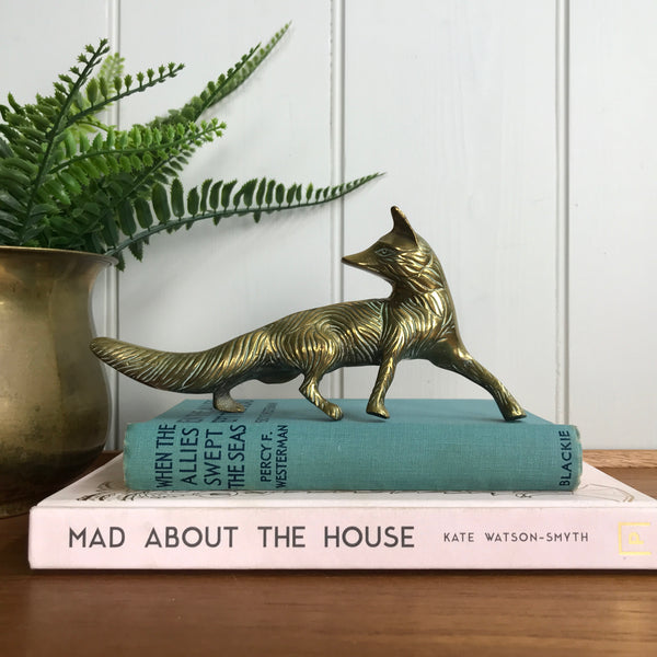 Mid Century Brass Fox Ornament