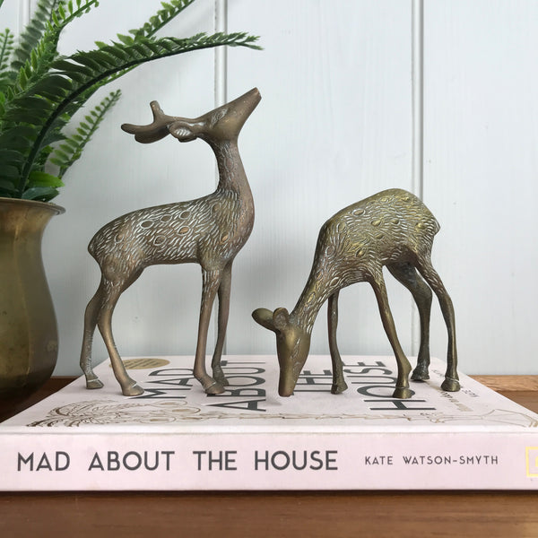 MEDIUM Vintage Brass Pair of Deer #agedbrass