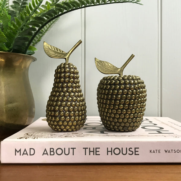 Vintage Studded Brass Apple & Pear #A1