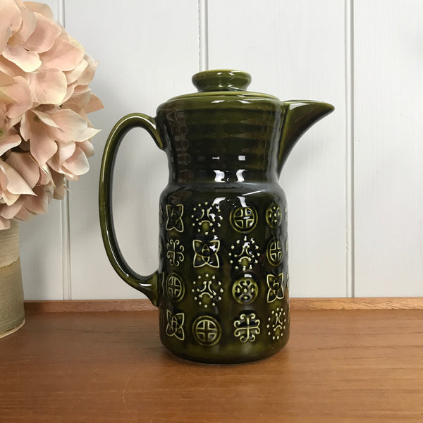 Mid Century Moss Green Coffee Pot