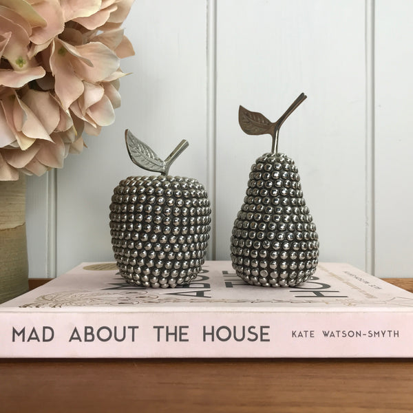 Vintage Studded Silver Apple & Pear #A1