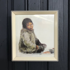 Vintage 'Sitting Child' Framed Print #2