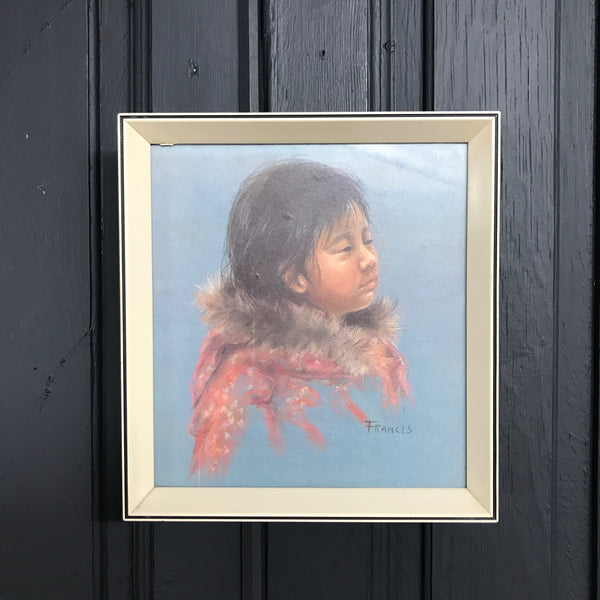 Vintage 'Thinking Child' Framed Print #3